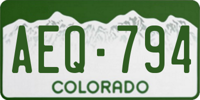 CO license plate AEQ794