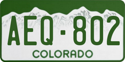 CO license plate AEQ802