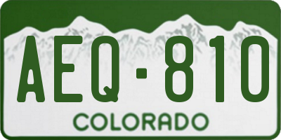 CO license plate AEQ810