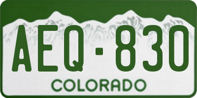 CO license plate AEQ830