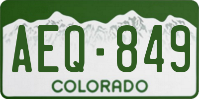 CO license plate AEQ849