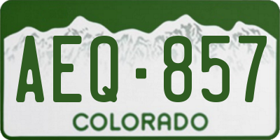CO license plate AEQ857