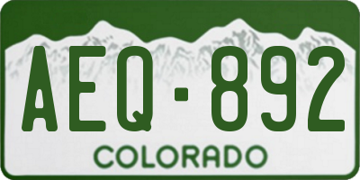 CO license plate AEQ892