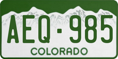 CO license plate AEQ985