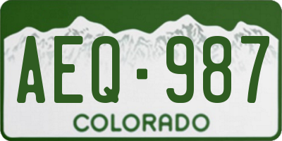 CO license plate AEQ987