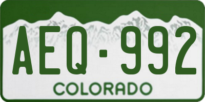 CO license plate AEQ992
