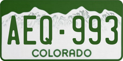 CO license plate AEQ993