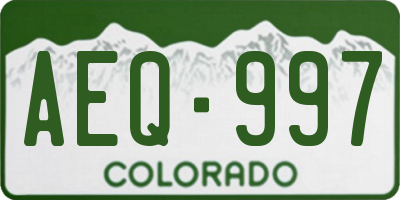 CO license plate AEQ997