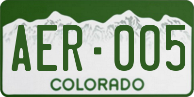 CO license plate AER005
