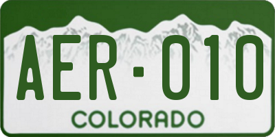 CO license plate AER010