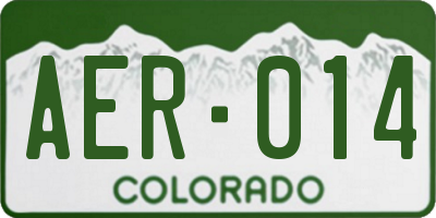 CO license plate AER014