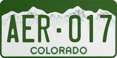 CO license plate AER017