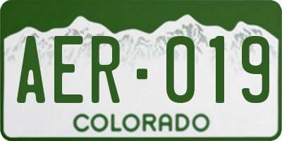 CO license plate AER019