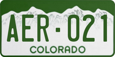 CO license plate AER021