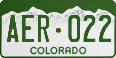 CO license plate AER022