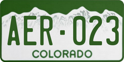 CO license plate AER023