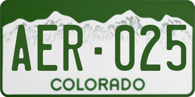 CO license plate AER025