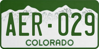 CO license plate AER029