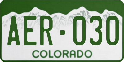 CO license plate AER030