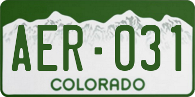 CO license plate AER031