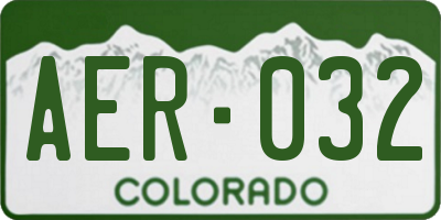 CO license plate AER032