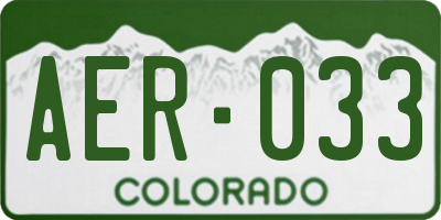 CO license plate AER033