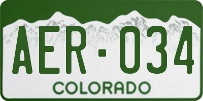 CO license plate AER034