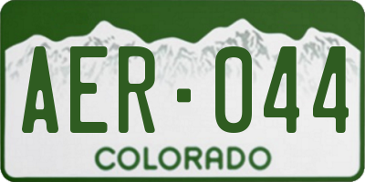 CO license plate AER044