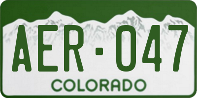 CO license plate AER047
