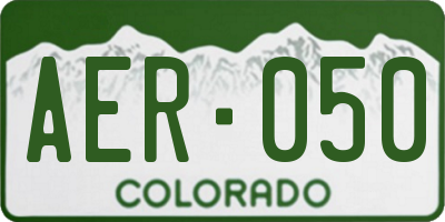 CO license plate AER050
