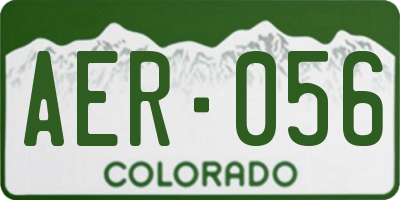 CO license plate AER056