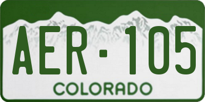 CO license plate AER105