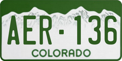 CO license plate AER136