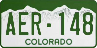 CO license plate AER148