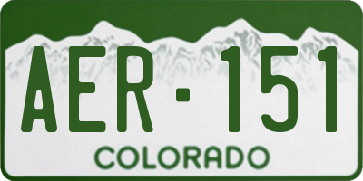 CO license plate AER151