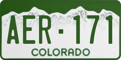 CO license plate AER171
