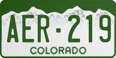 CO license plate AER219