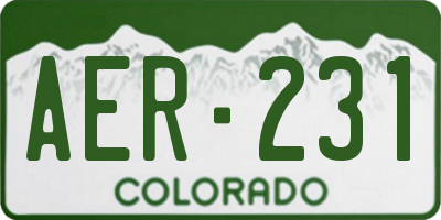 CO license plate AER231