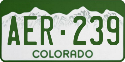 CO license plate AER239