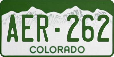 CO license plate AER262
