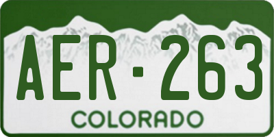 CO license plate AER263