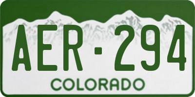 CO license plate AER294