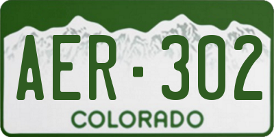CO license plate AER302