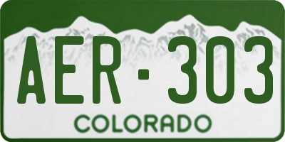 CO license plate AER303