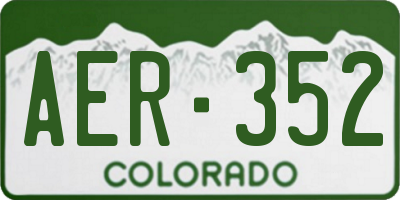 CO license plate AER352