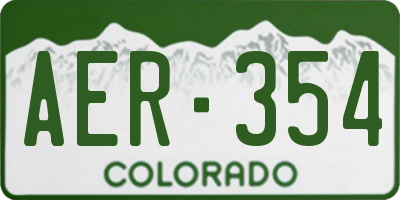 CO license plate AER354