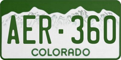 CO license plate AER360