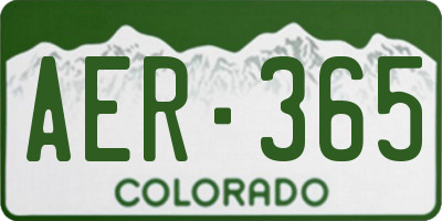 CO license plate AER365
