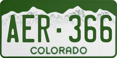 CO license plate AER366