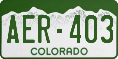 CO license plate AER403
